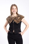 Favori Tekstil fermuarlı dantel leopar desenli tasarım bluz ile özel günlerinize damga vurun