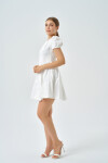 Favori Tekstil Pamuklu İşleme Ve Sırt Detaylı Mini Elbise