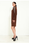 Favori Tekstil kadın taş işlemeli tasarım midi elbise