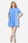 Favori Tekstil krep kumaş etek ucu taş işlemeli tasarım mini elbise
