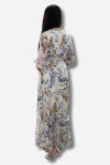 Favori Tekstil kruvaze yaka leopar desenli kemerli elbise