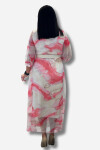 Favori Tekstil Kruvaze Yaka Şifon Dökümlü Tasarım Kemer Detaylı Tasarım Elbise